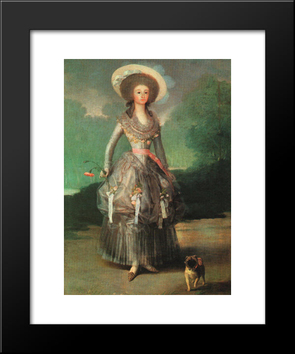 Marquesa De Pontejos 20x24 Black Modern Wood Framed Art Print Poster by Goya, Francisco