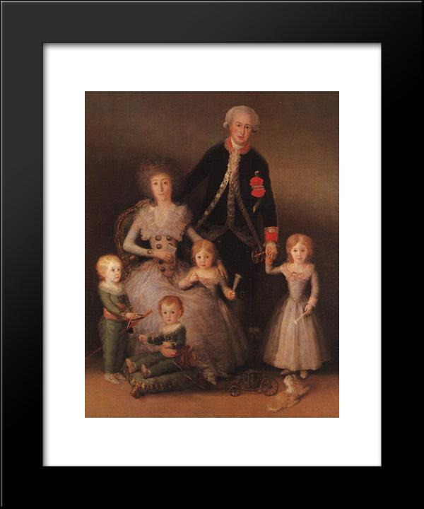 The Duke And Duchess Of Osuna And Their Children 20x24 Black Modern Wood Framed Art Print Poster by Goya, Francisco