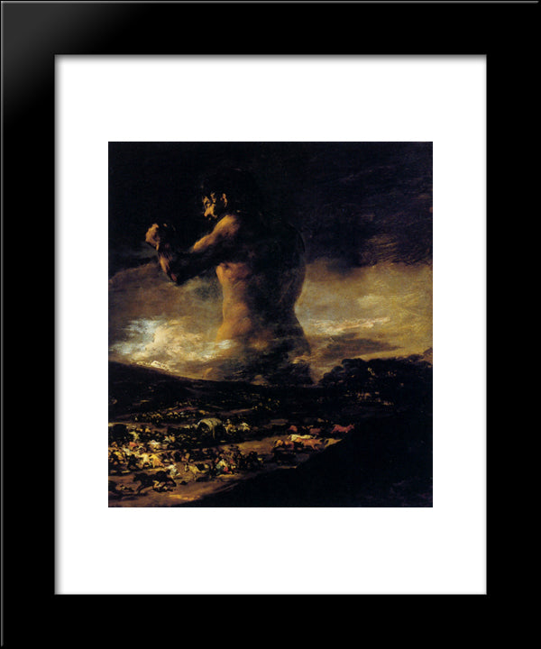 The Colossus 20x24 Black Modern Wood Framed Art Print Poster by Goya, Francisco