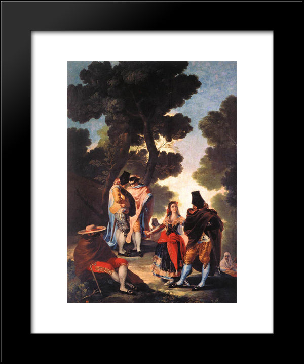 A Walk In Andalusia 20x24 Black Modern Wood Framed Art Print Poster by Goya, Francisco