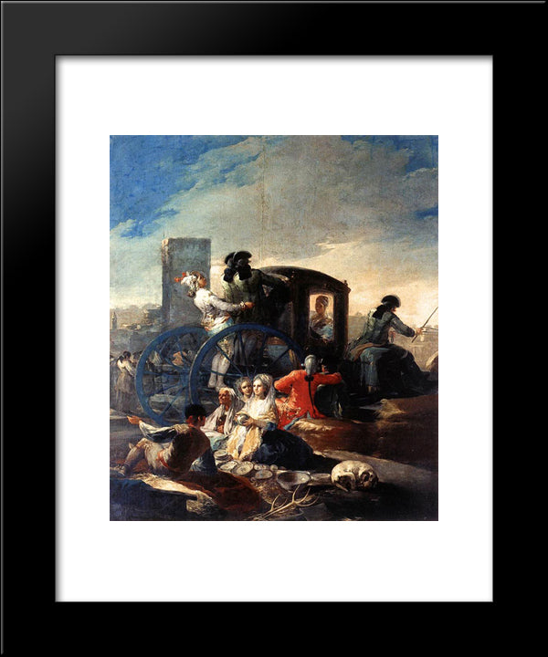 The Crockery Vendor 20x24 Black Modern Wood Framed Art Print Poster by Goya, Francisco