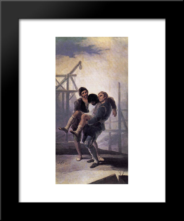 The Injured Mason 20x24 Black Modern Wood Framed Art Print Poster by Goya, Francisco
