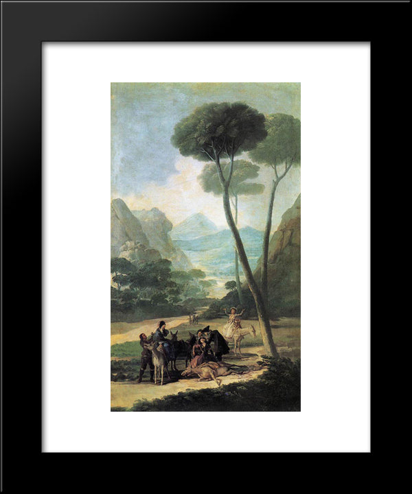 The Fall (La Cada) 20x24 Black Modern Wood Framed Art Print Poster by Goya, Francisco