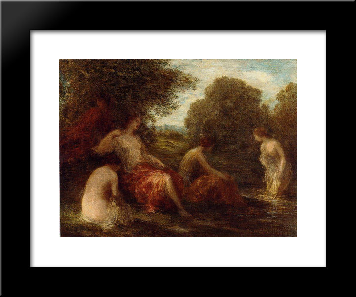 Diana And Her Handmaidens 20x24 Black Modern Wood Framed Art Print Poster by Fantin Latour, Henri