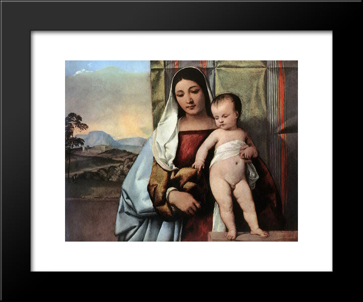 Gipsy Madonna 20x24 Black Modern Wood Framed Art Print Poster by Titian