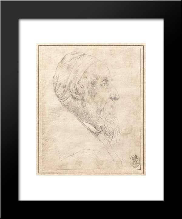Self Portrait 20x24 Black Modern Wood Framed Art Print Poster by Titian