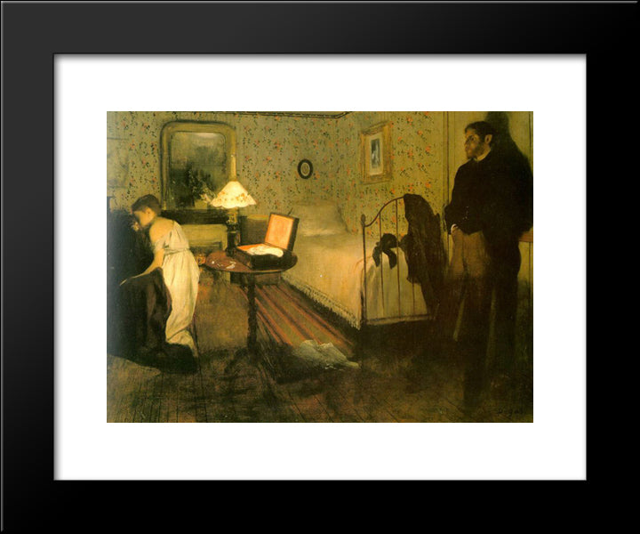 The Rape 20x24 Black Modern Wood Framed Art Print Poster by Degas, Edgar