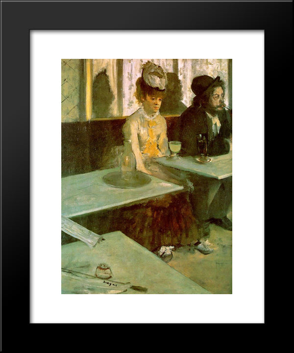 In A Cafe 20x24 Black Modern Wood Framed Art Print Poster by Degas, Edgar