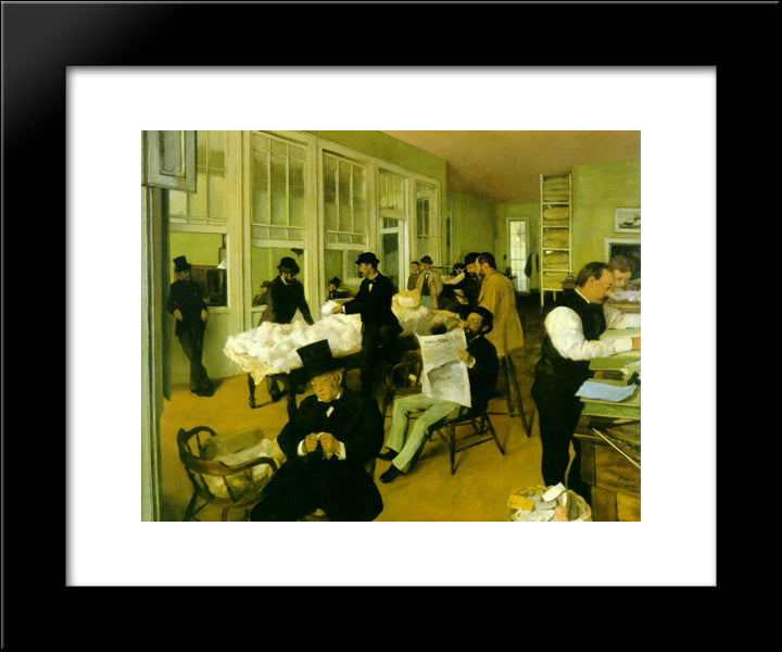 Portrait In A New Orleans Cotton Office 20x24 Black Modern Wood Framed Art Print Poster by Degas, Edgar