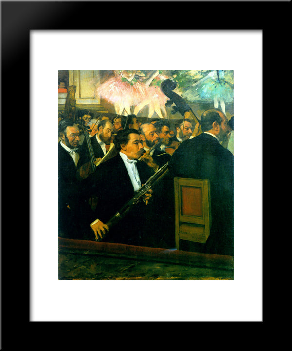 The Orchestra Of The Opera 20x24 Black Modern Wood Framed Art Print Poster by Degas, Edgar