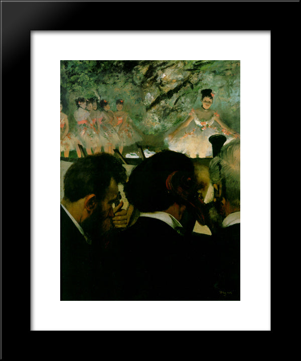 Orchestra Musicians 20x24 Black Modern Wood Framed Art Print Poster by Degas, Edgar