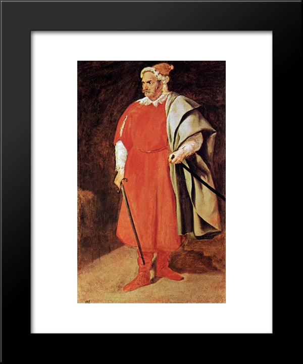 Buffoon Barbarroja 20x24 Black Modern Wood Framed Art Print Poster by Velazquez, Diego