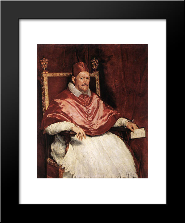 Portrait Of Innocent X 20x24 Black Modern Wood Framed Art Print Poster by Velazquez, Diego