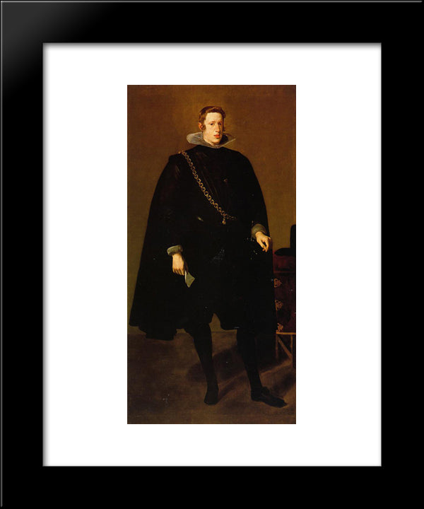 Philip Iv, Standing 20x24 Black Modern Wood Framed Art Print Poster by Velazquez, Diego