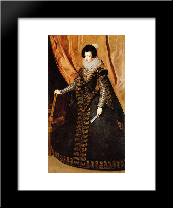 Queen Isabel, Standing 20x24 Black Modern Wood Framed Art Print Poster by Velazquez, Diego