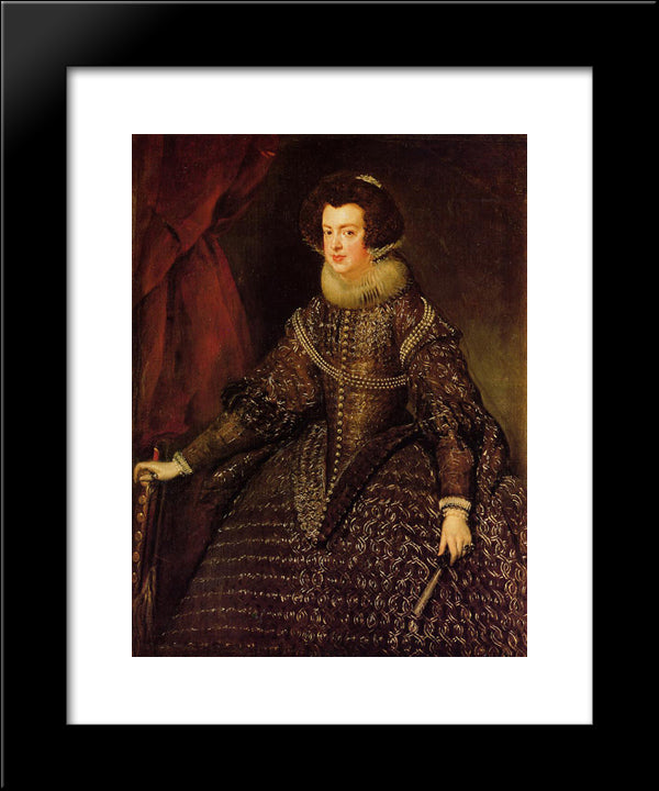 Queen Isabel 20x24 Black Modern Wood Framed Art Print Poster by Velazquez, Diego
