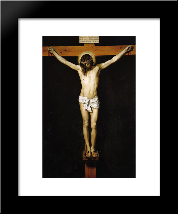 The Crucifixion 20x24 Black Modern Wood Framed Art Print Poster by Velazquez, Diego