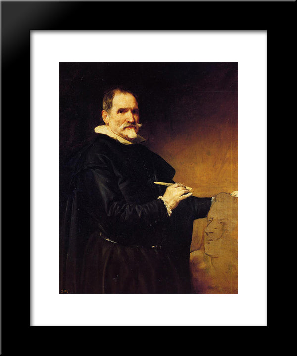 The Sculptor Martnez Montanes 20x24 Black Modern Wood Framed Art Print Poster by Velazquez, Diego