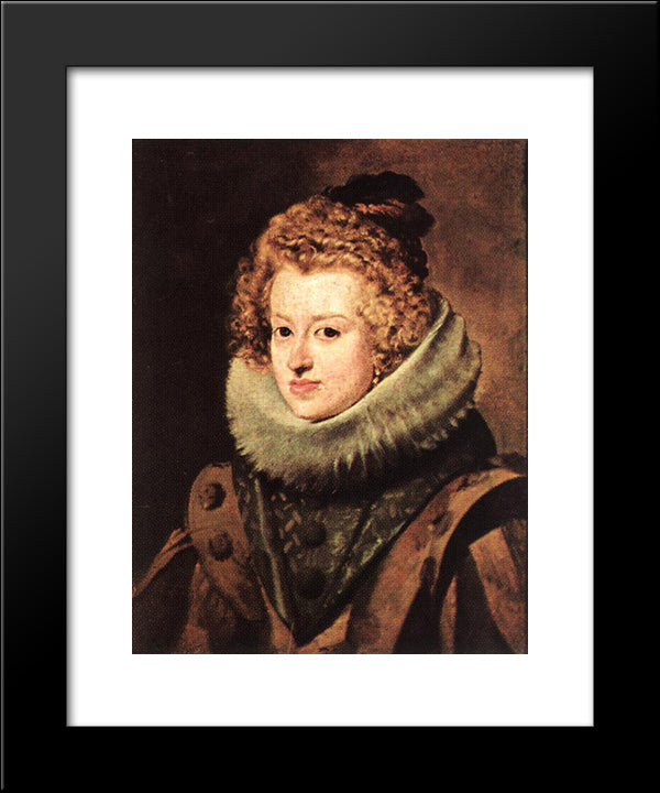 Dona Maria De Austria, Queen Of Hungary 20x24 Black Modern Wood Framed Art Print Poster by Velazquez, Diego