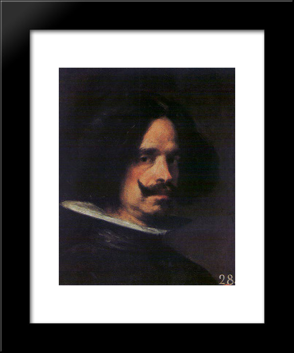 Self Portrait 20x24 Black Modern Wood Framed Art Print Poster by Velazquez, Diego