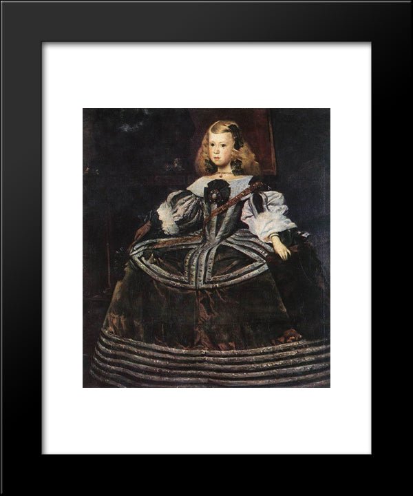 Portrait Of The Infanta Margarita 20x24 Black Modern Wood Framed Art Print Poster by Velazquez, Diego