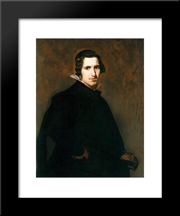 Young Man 20x24 Black Modern Wood Framed Art Print Poster by Velazquez, Diego