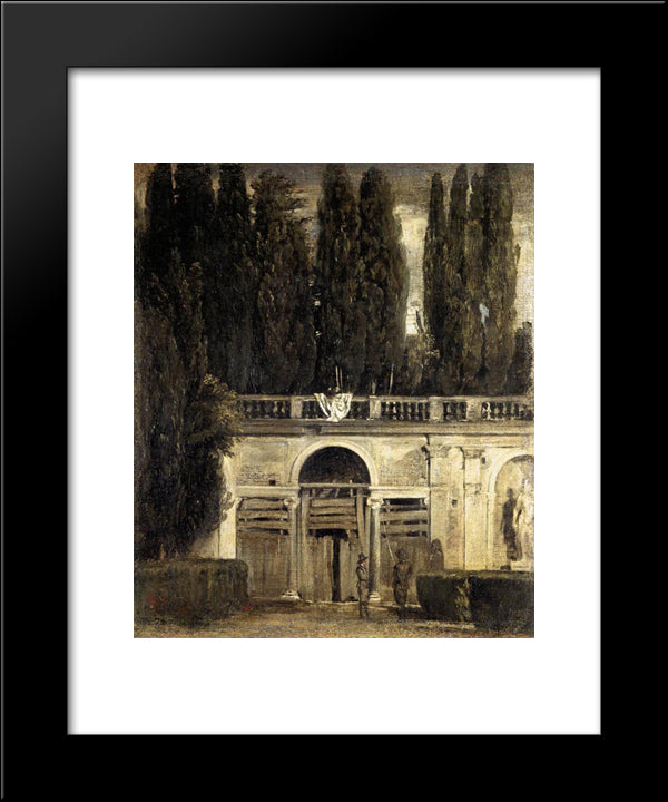 Villa Medici, Grotto'Loggia Facade 20x24 Black Modern Wood Framed Art Print Poster by Velazquez, Diego