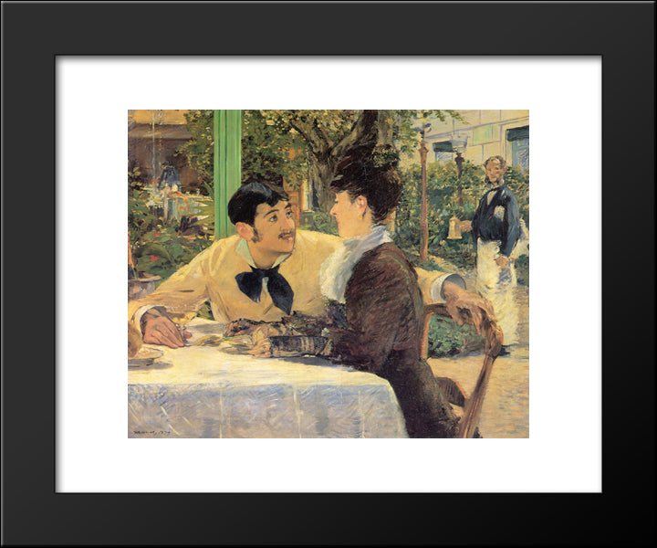 Chez Le Pere Lathuile 20x24 Black Modern Wood Framed Art Print Poster by Manet, Edouard