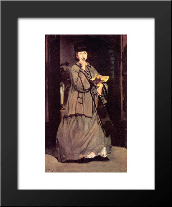 The Street Singer 20x24 Black Modern Wood Framed Art Print Poster by Manet, Edouard