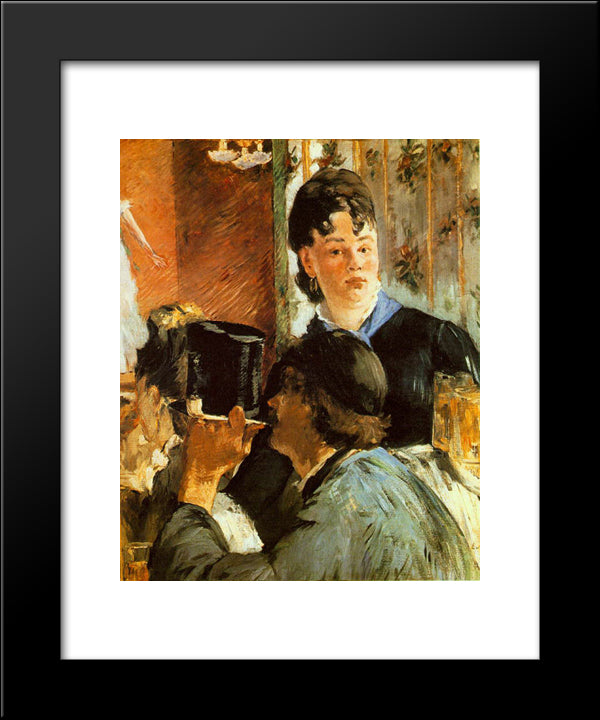 The Waitress 20x24 Black Modern Wood Framed Art Print Poster by Manet, Edouard