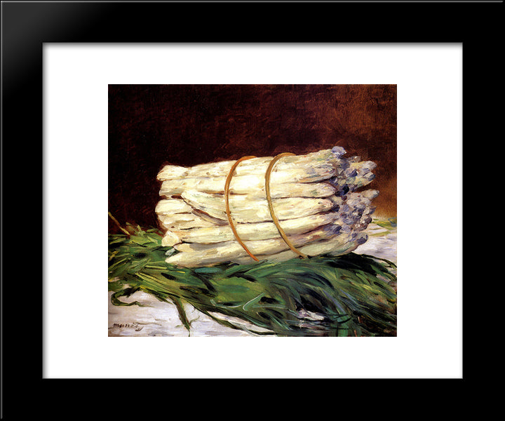 A Bunch Of Asparagus 20x24 Black Modern Wood Framed Art Print Poster by Manet, Edouard