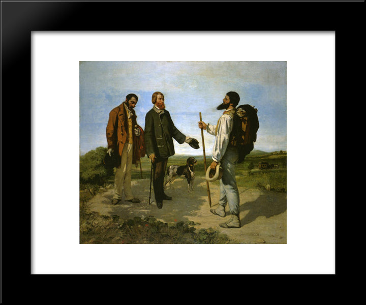 Bonjour, Monsieur Courbet 20x24 Black Modern Wood Framed Art Print Poster by Courbet, Gustave