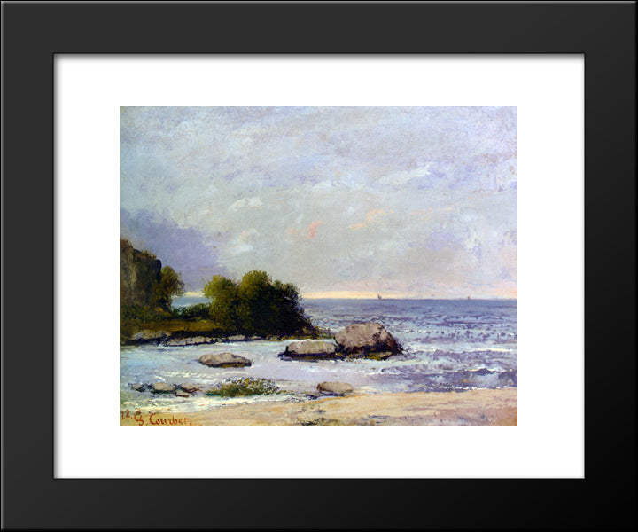 Marine De Saint Aubin 20x24 Black Modern Wood Framed Art Print Poster by Courbet, Gustave
