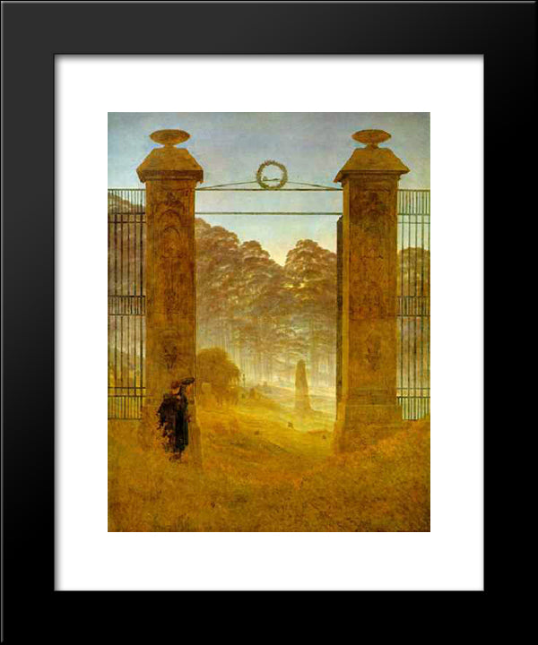 Cemetery At Dusk 20x24 Black Modern Wood Framed Art Print Poster by Friedrich, Caspar David