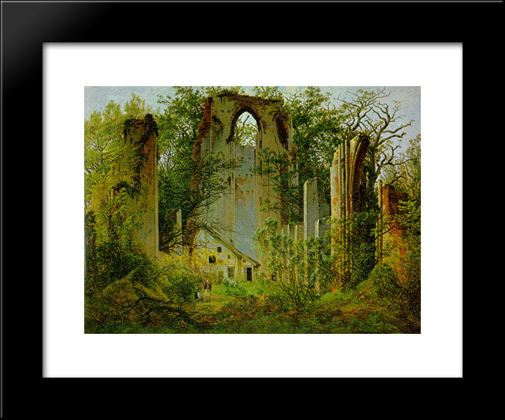 Eldena Ruin 20x24 Black Modern Wood Framed Art Print Poster by Friedrich, Caspar David