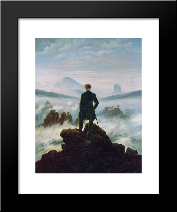 Wanderer Above The Sea Of Fog 20x24 Black Modern Wood Framed Art Print Poster by Friedrich, Caspar David
