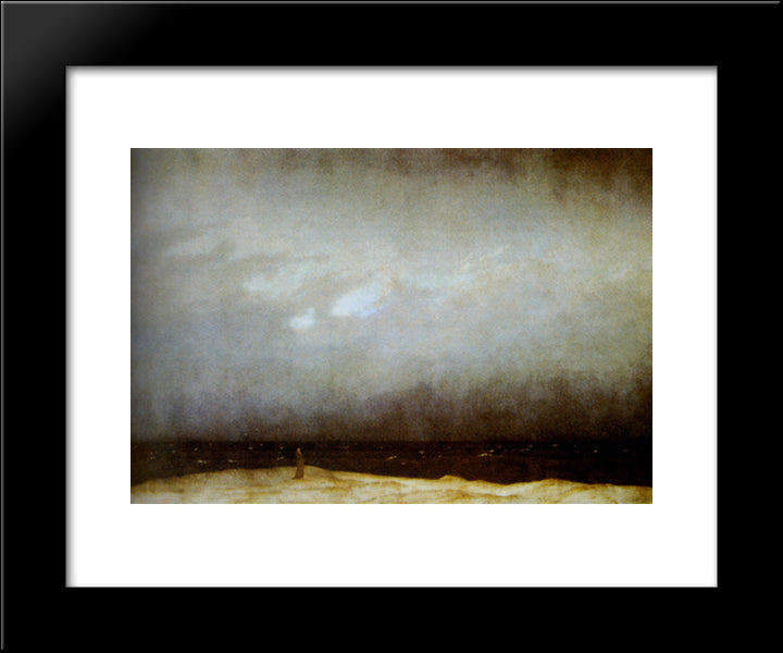 Capuchin Friar By The Sea 20x24 Black Modern Wood Framed Art Print Poster by Friedrich, Caspar David