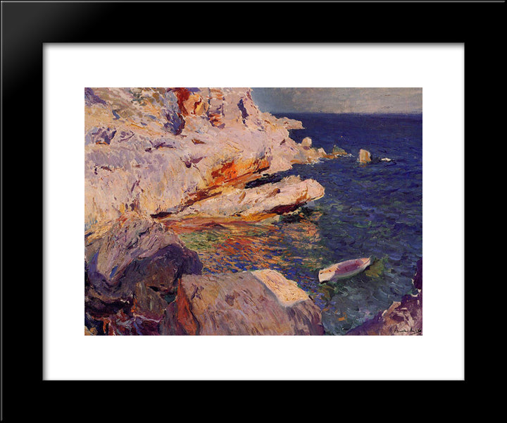 Rocks At Javea 20x24 Black Modern Wood Framed Art Print Poster by Sorolla, Joaquin