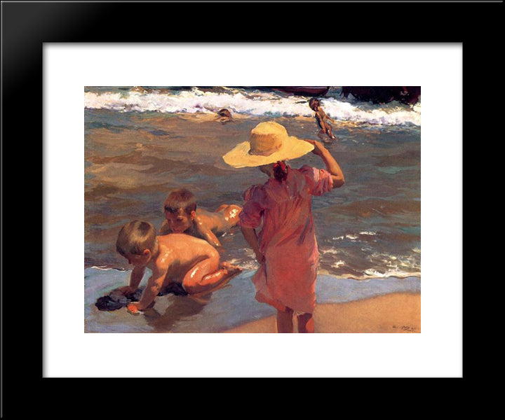 The Young Amphibians 20x24 Black Modern Wood Framed Art Print Poster by Sorolla, Joaquin