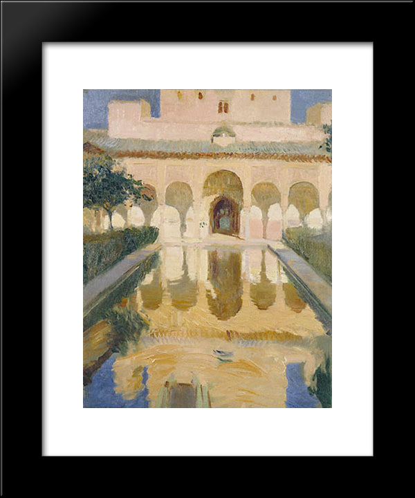 Hall Of The Ambassadors, Alhambra, Granada 20x24 Black Modern Wood Framed Art Print Poster by Sorolla, Joaquin