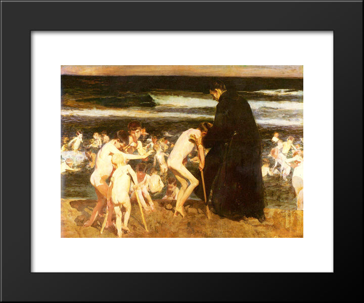 Sad Inheritance 20x24 Black Modern Wood Framed Art Print Poster by Sorolla, Joaquin