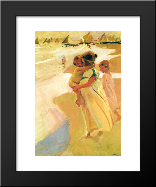 Going For A Swim, Valencia 20x24 Black Modern Wood Framed Art Print Poster by Sorolla, Joaquin