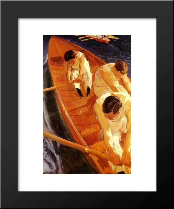 In The Rowing Boat (Zarauz) 20x24 Black Modern Wood Framed Art Print Poster by Sorolla, Joaquin