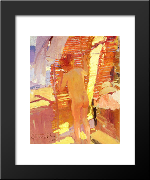 The Inquisitive Child 20x24 Black Modern Wood Framed Art Print Poster by Sorolla, Joaquin
