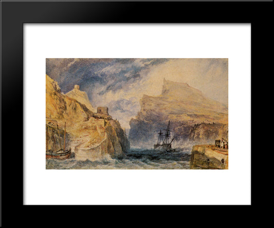 Boscastle, Cornwall 20x24 Black Modern Wood Framed Art Print Poster by Turner, Joseph Mallord William