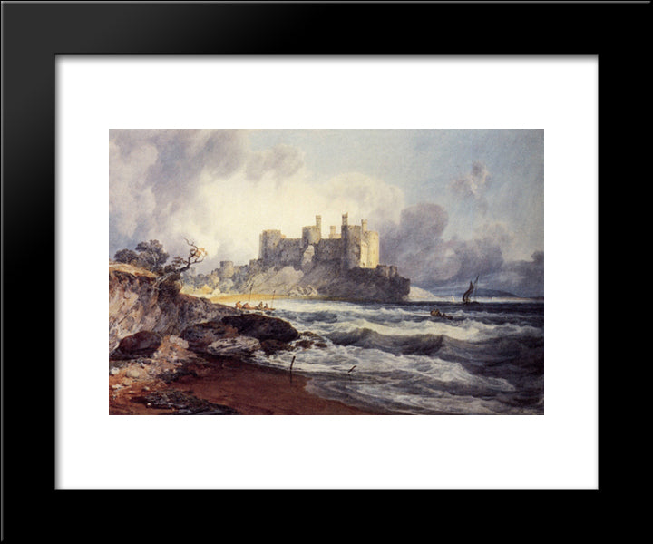 Conway Castle 20x24 Black Modern Wood Framed Art Print Poster by Turner, Joseph Mallord William