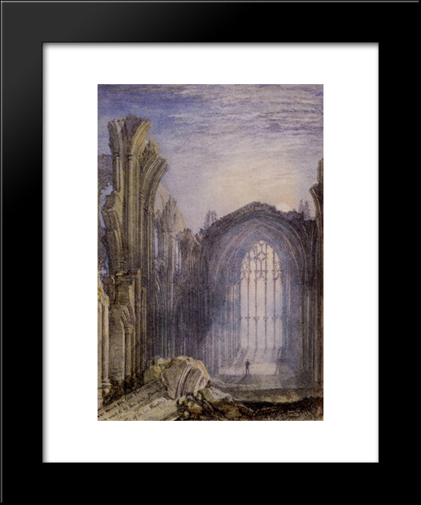Melrose Abbey 20x24 Black Modern Wood Framed Art Print Poster by Turner, Joseph Mallord William