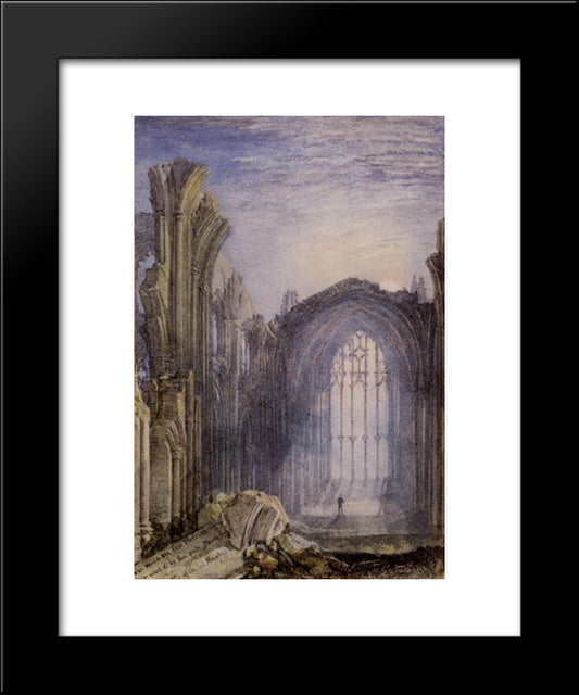 Melrose Abbey 20x24 Black Modern Wood Framed Art Print Poster by Turner, Joseph Mallord William