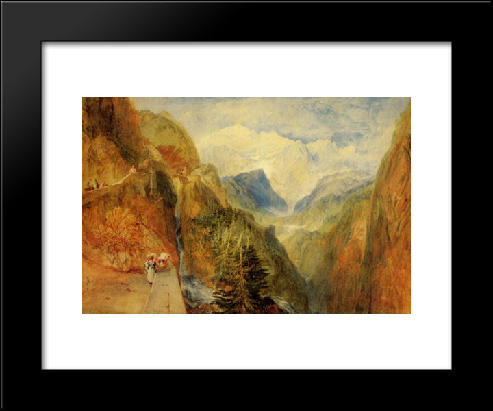 Mont Blanc From Fort Roch, Val D'Aosta 20x24 Black Modern Wood Framed Art Print Poster by Turner, Joseph Mallord William