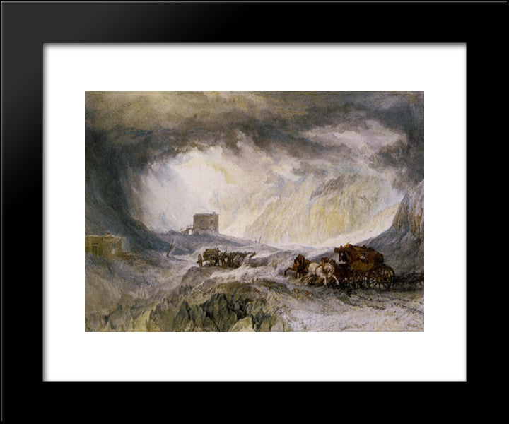 Passage Of Mount Cenis 20x24 Black Modern Wood Framed Art Print Poster by Turner, Joseph Mallord William